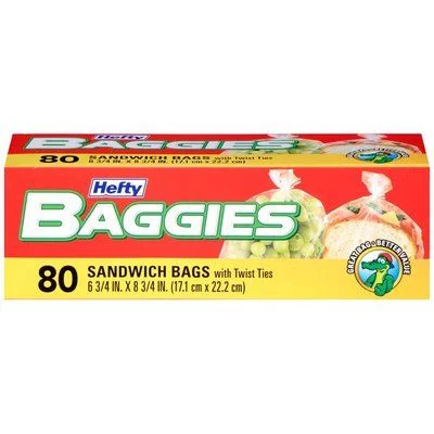 Hefty Baggies Sandwich & Storage Bags, with Ties, Shop