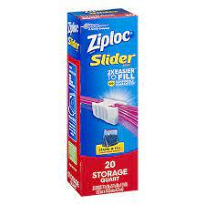 Ziploc Quart Dry Storage Slider 20 Bags
